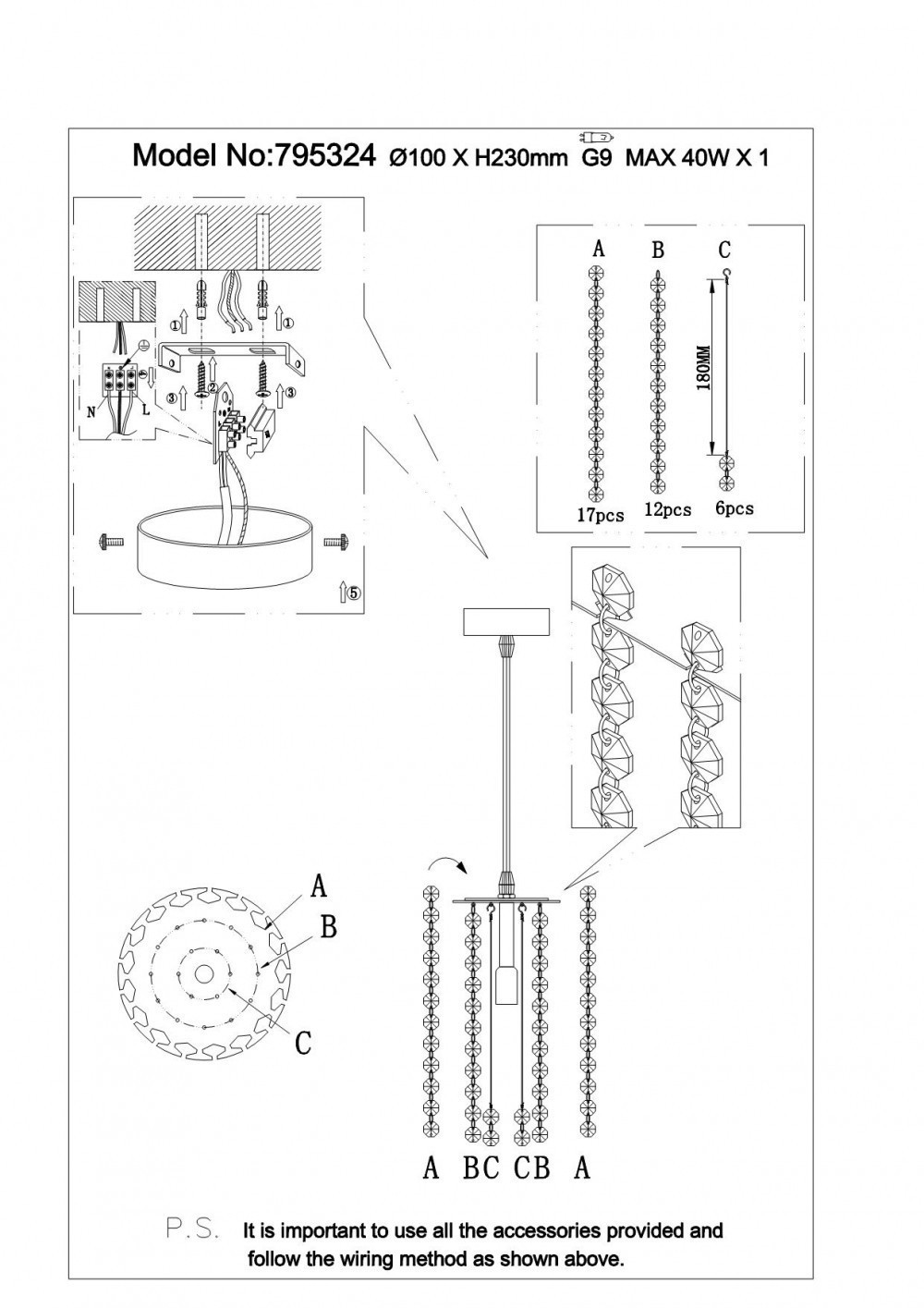 Lightstar (9957/1.7) Подвес CRISTALLO 1х40W G9 ХРОМ (в комплекте) Lightstar (9957/1.7) Подвес CRISTALLO 1х40W G9 ХРОМ (в комплекте)